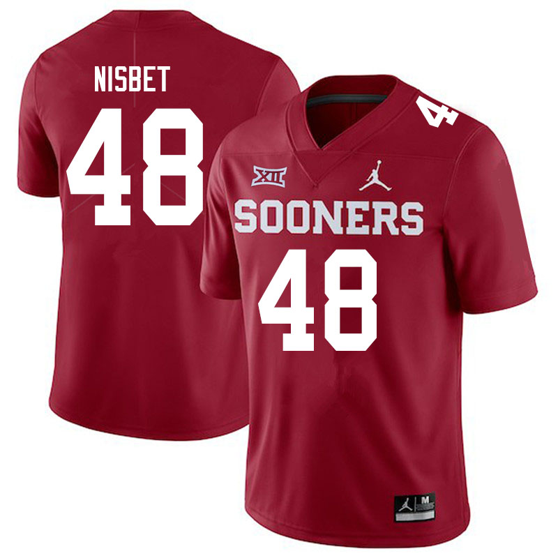 Men #48 Deuce Nisbet Oklahoma Sooners Jordan Brand College Football Jerseys Sale-Crimson